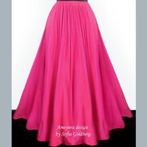 Dark pink rayon maxi skirt. Size XL. Long. New. Ameynra design
